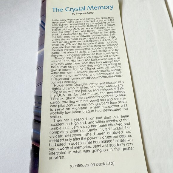 The Crystal Memory by Stephen Leigh Vintage Sci Fi Hardcover - Picture 2 of 5